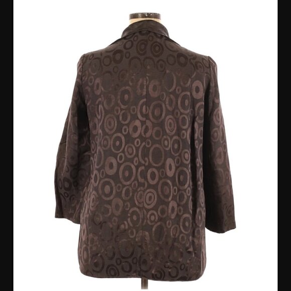 Yeohlee New York Jacket XL Linen Open Front Lightweight Designer Luxury Circles - Picture 3 of 7